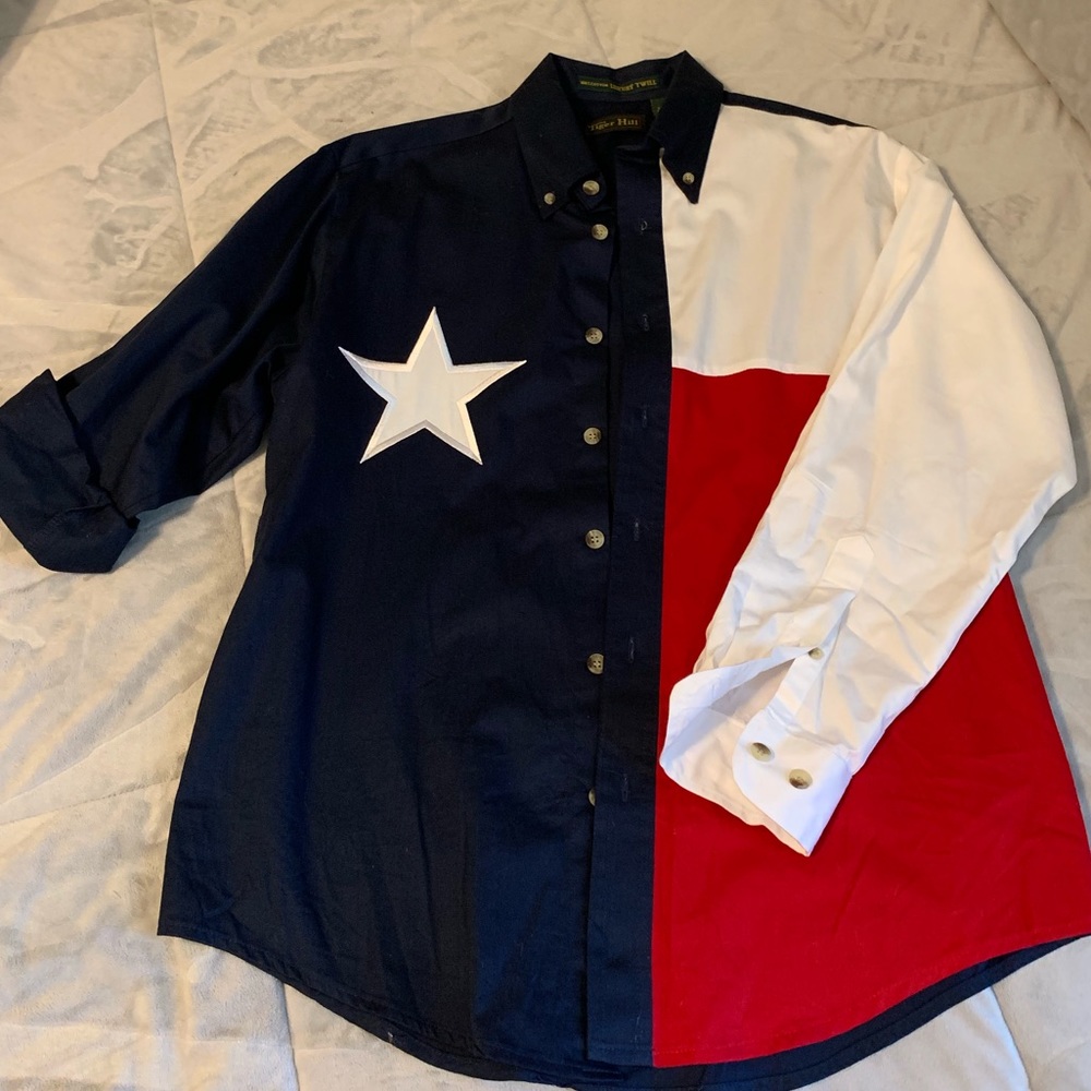 Men’s Long Sleeve Texas Flag Western Shirt